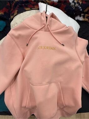 Jordan Peach Pink Hoodie with Red Jumpman Logo